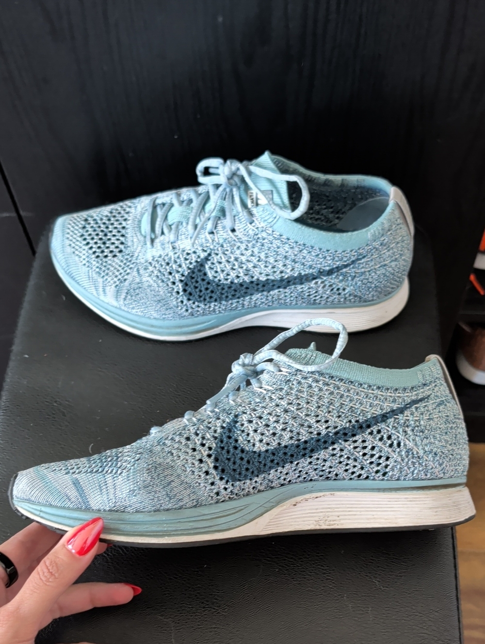 Nike Women’s Flyknit Racers - Light Blue